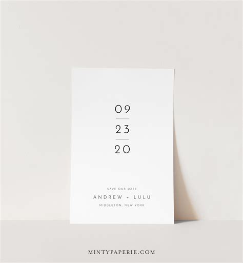 Modern Save the Date Template, 100% Editable Text, Minimalist Simple ...