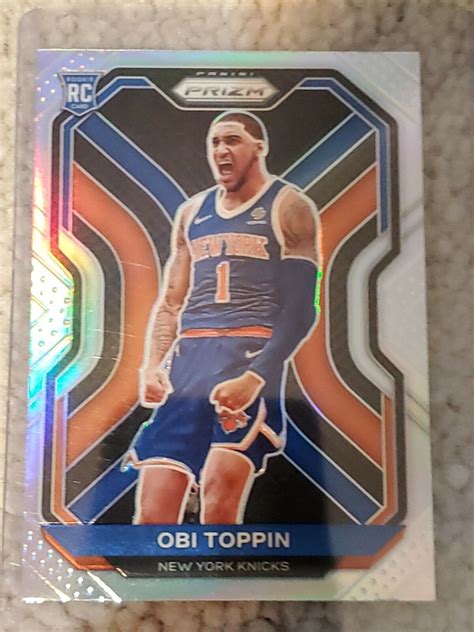 2020 2021 Panini Silver Chrome Prizm OBI TOPPIN New York Knicks Rookie