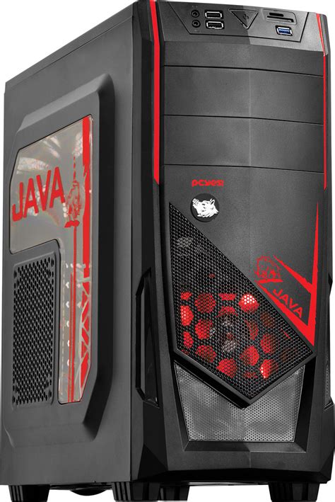 Gabinete Gamer 2 Baias Pto Vermelho Java Pcyes