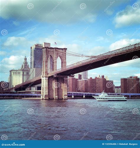 Brooklyn Bridge stock photo. Image of side, city, viewed - 132596486