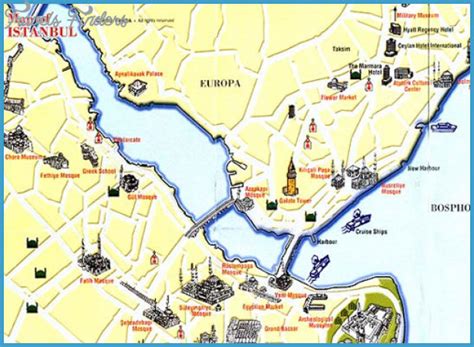 Istanbul Map Tourist Attractions Travelsfinderscom