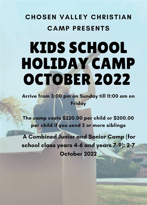 School Holiday Camps Chosen Valley Christian Camp