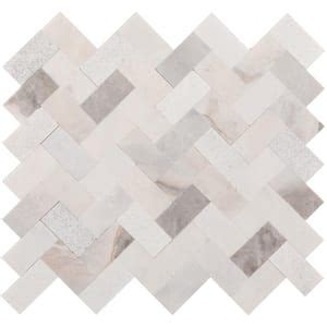 Daltile Xpress Mosaix Groutless Daphne White Honed In X In