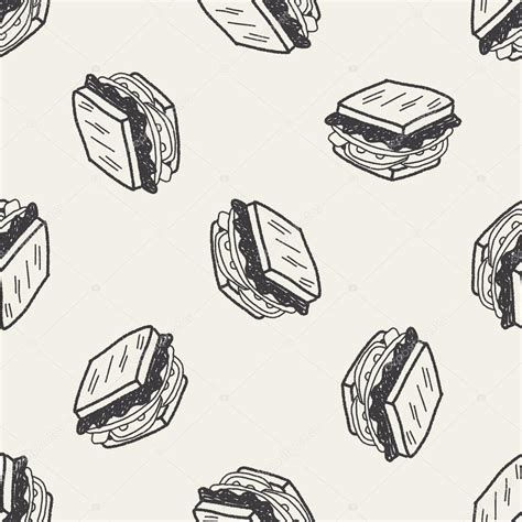 Doodle Sandwich Seamless Pattern Background Stock Vector By Hchjjl