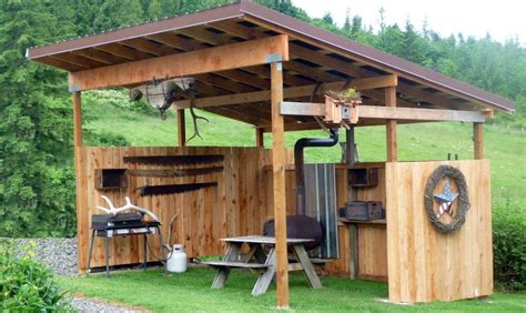 Outdoor Rooms Covered Picnic Shelter Outdoor Kitchen Area Bbq Shed