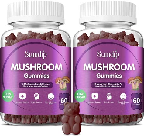 Bio Vitalica Mushroom Gummies Lions Mane Gummies For Adults With 10 Blend