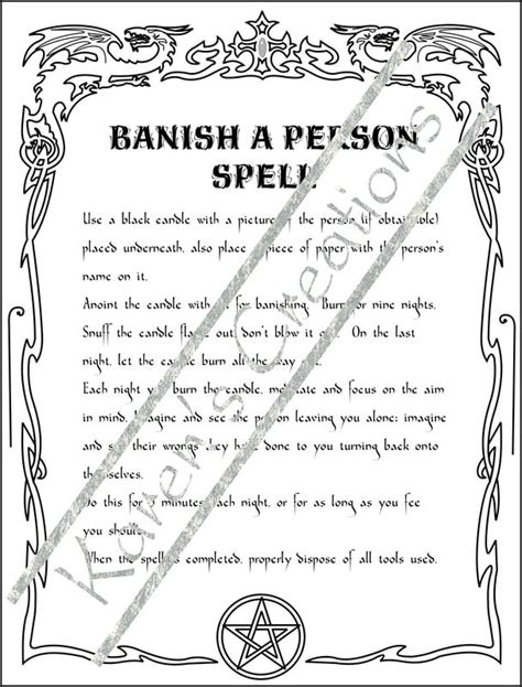 Homemade Halloween Spell Book Banish A Person Spell Black And White