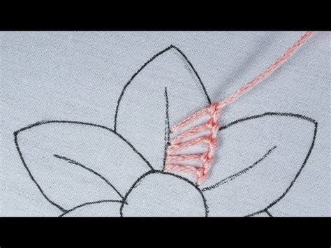 Hand Embroidery Blanket Stitch With Knot Easy Flower Design For