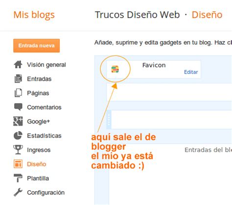 C Mo Cambiar El Icono De Blogger Trucos Dise O Web