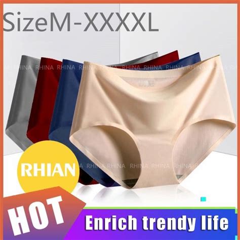 Rhian Plus Size M Xxxxl Seamless Panty For Women Ice Silk Panties Sexy