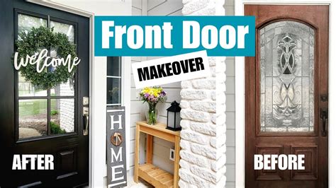 Budget Friendly Diy Front Door Makeover With Glass Insert Step By