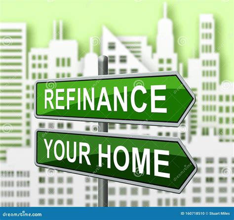 Refinance Your Home Signs Representing Home Equity Line of Credit - 3d