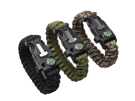 Bransoletka Survivalowa 5w1 Paracord Krzesiwo Black 10625997045