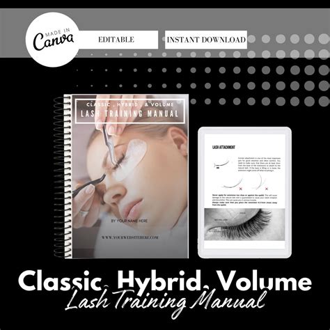 Classic And Volume Lash Training Manual Editable Eyelash Extension