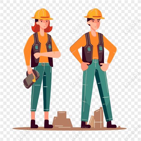 Manggagawa Clipart Batang Lalaki At Babae Construction Character Sa