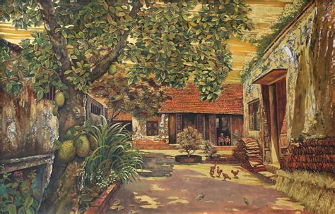 Old Place Vietnamese Lacquer Painting By Artist Nguyen Xuan Viet