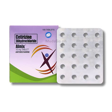 Alnix Cetirizine 10mg 1 Box X 100 Tabs Price In The Philippines