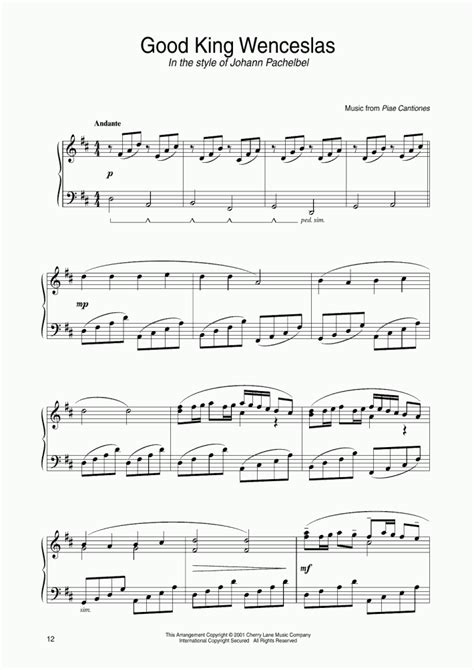 Good King Wenceslas Piano Sheet Music Onlinepianist