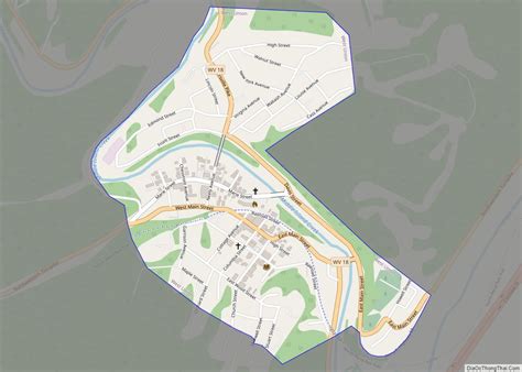 Map Of West Union Town West Virginia