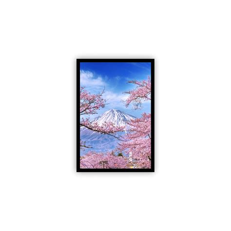 Quadro decorativo moldura preta e vidro Natureza Monte Fuji Japão