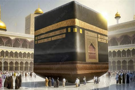 The Kaaba, the most important pilgrimage site in Islam. Created with ...