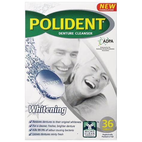 POLIDENT DENTURE WHITENING CLEANSER 36 TABLETS – Chemist Discounter