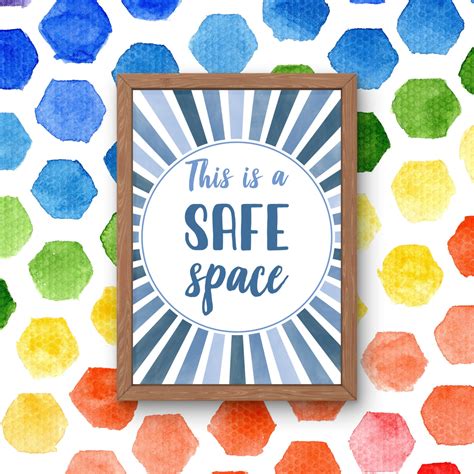 Printable Safe Space Poster for Children, Instant Download, Calming