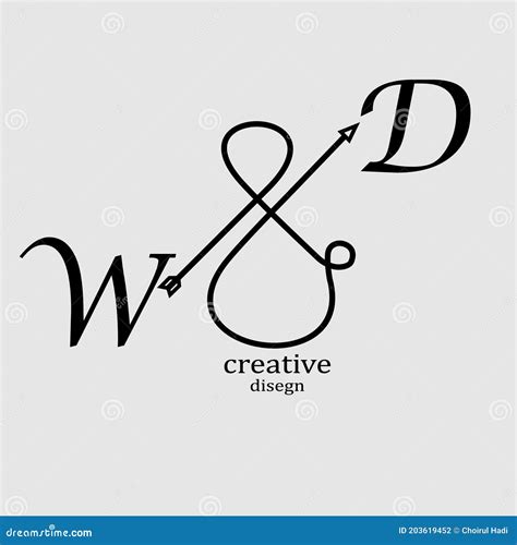 Initial Wd Letter Logo Creative Trandy Icon Illustration Stock Vector