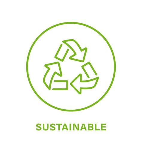 Sustainable Line Green Icon Sustainability Nature Outline Pictogram