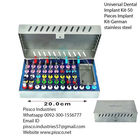 Universal Dental Implant Kit 50 Pieces Implant Kit German Stainless