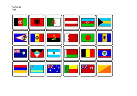 Flashcard Flags | Teaching Resources