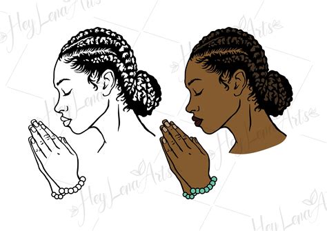 African American Woman Praying Svg