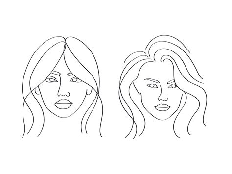 Premium Vector Hand Drawn Females Hairstyle Line Art Doodle Drawing