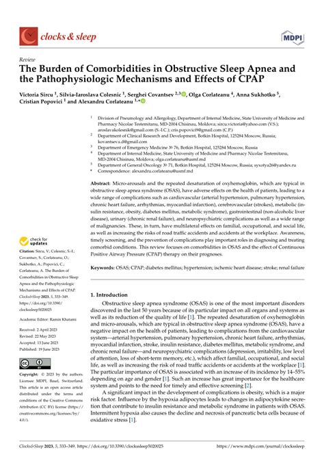 Pdf The Burden Of Comorbidities In Obstructive Sleep Apnea And The