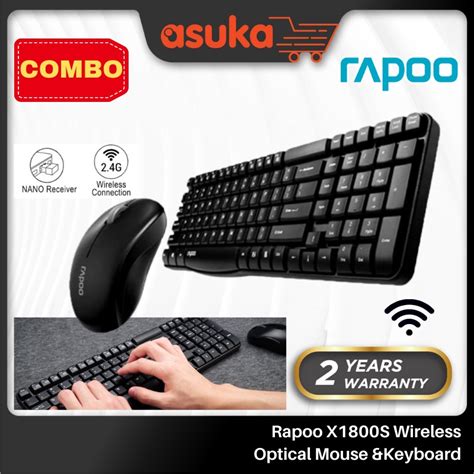 Rapoo X1800s Wireless Optical Mouse And Keyboard Combo Shopee Malaysia