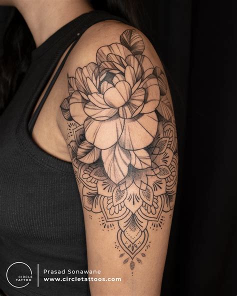 Flower Mandala Tattoo done by Prasad Sonawane at Circle Tattoo India ...