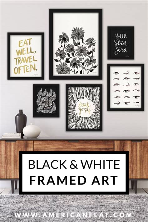 Black And White Modern Framed Art Set White Framed Art Modern Framed