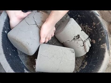 Asmr Pure Cement Cylinders Crumbling In Water Dry Asmr Cement