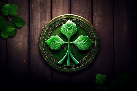 Lucky Irish Four Leaf Clover For St Patricks Day Holiday Symbol