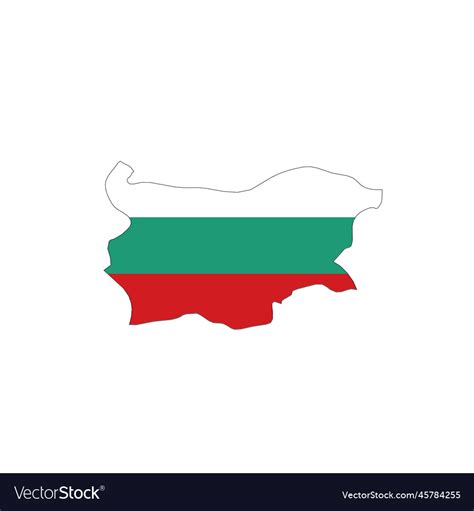 Bulgaria national flag in a shape of country map Vector Image