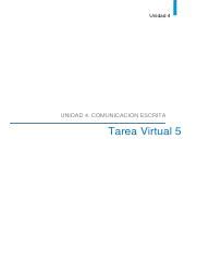 TAREA VIRTUAL 5 COE HR Pdf Unidad 4 UNIDAD 4 COMUNICACION ESCRITA