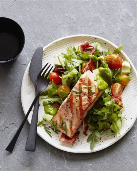 Blt Salmon Salad Cilantro Dressing What S Gaby Cooking