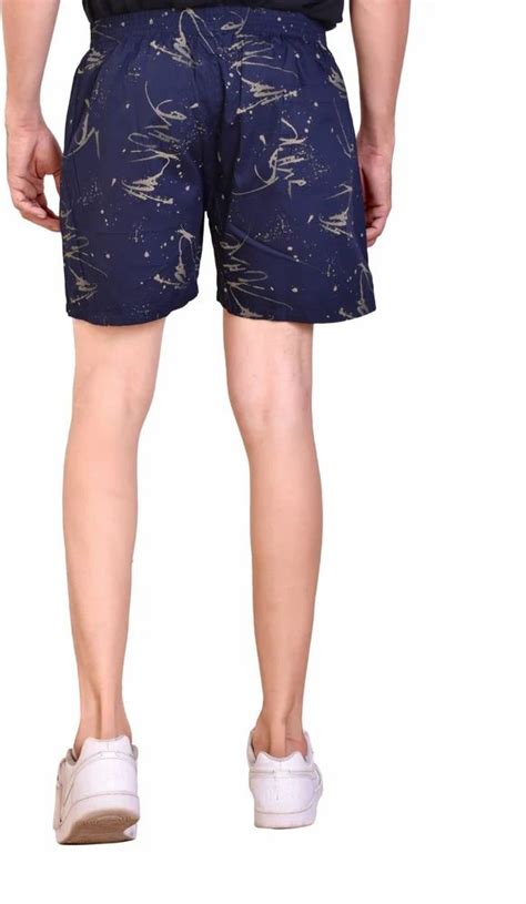 Cotton Regular Fit Men Navy Blue Printed Shorts At Rs 350 Piece In