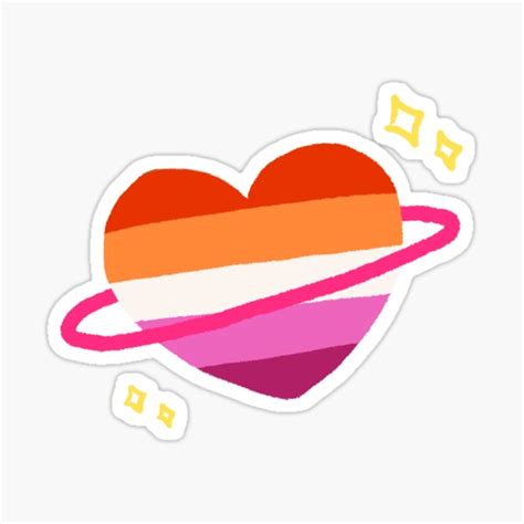 Lesbian Planet Heart Sticker By Eggoshop Redbubble