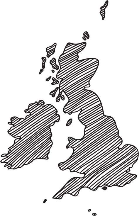 Doodle Freehand Outline Sketch Of Great Britain Map 10330611 PNG