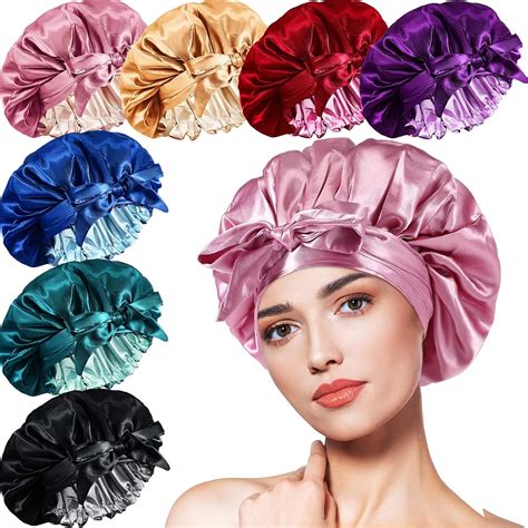 Amazon Pcs Silk Satin Bonnet For Sleeping With Wide Tie Band