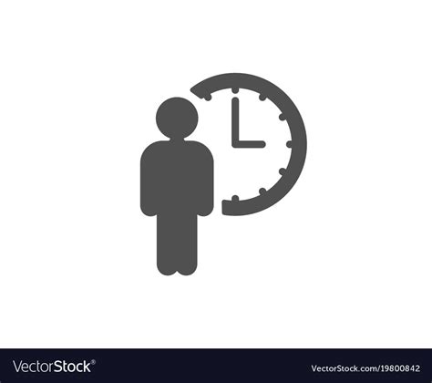 Person Waiting Simple Icon Service Time Sign Vector Image