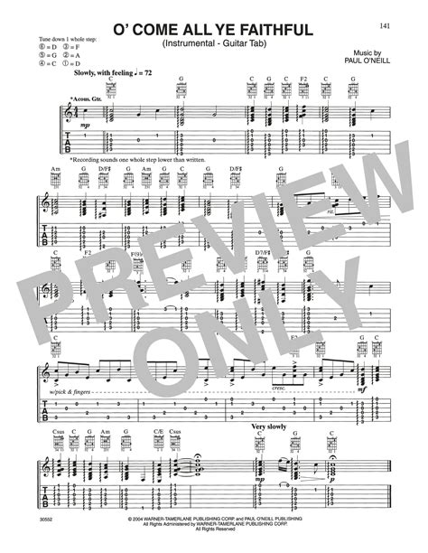 O Come All Ye Faithful By Trans Siberian Orchestra Sheet Music For