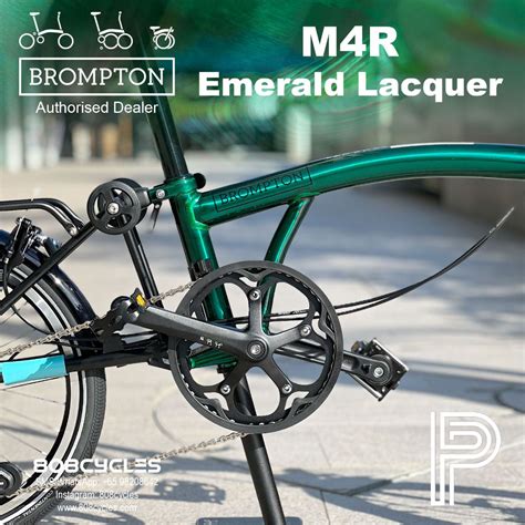 Brompton P Line M4R Emerald Lacquer Mid Handlebar With Rack Sports