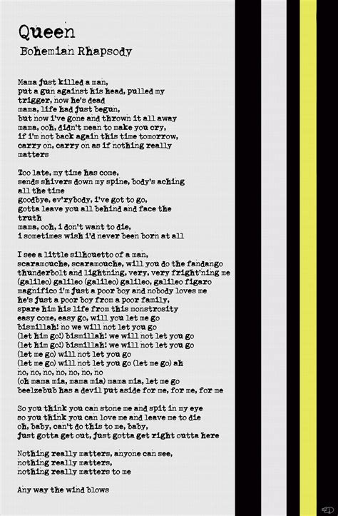 Queen Rapsodia Bohemia Lyrics 1